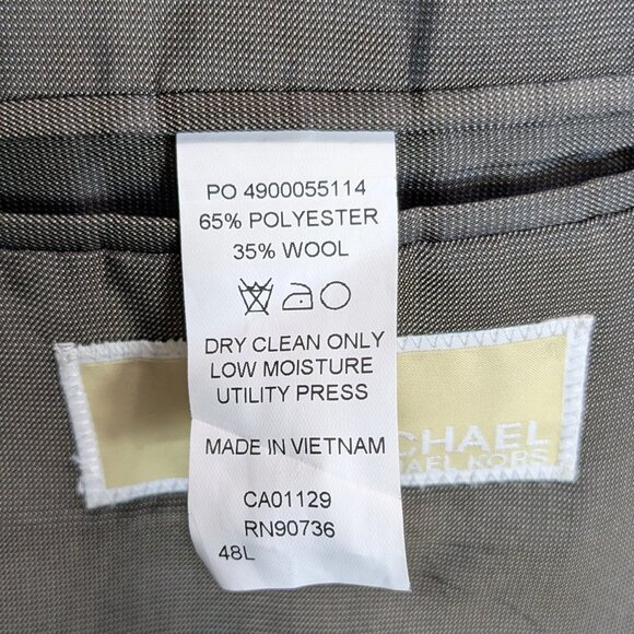 MICHAEL KORS Mens Blazer Sport Coat Size 48L Brown Tan Micro Check 2 button - Picture 8 of 16